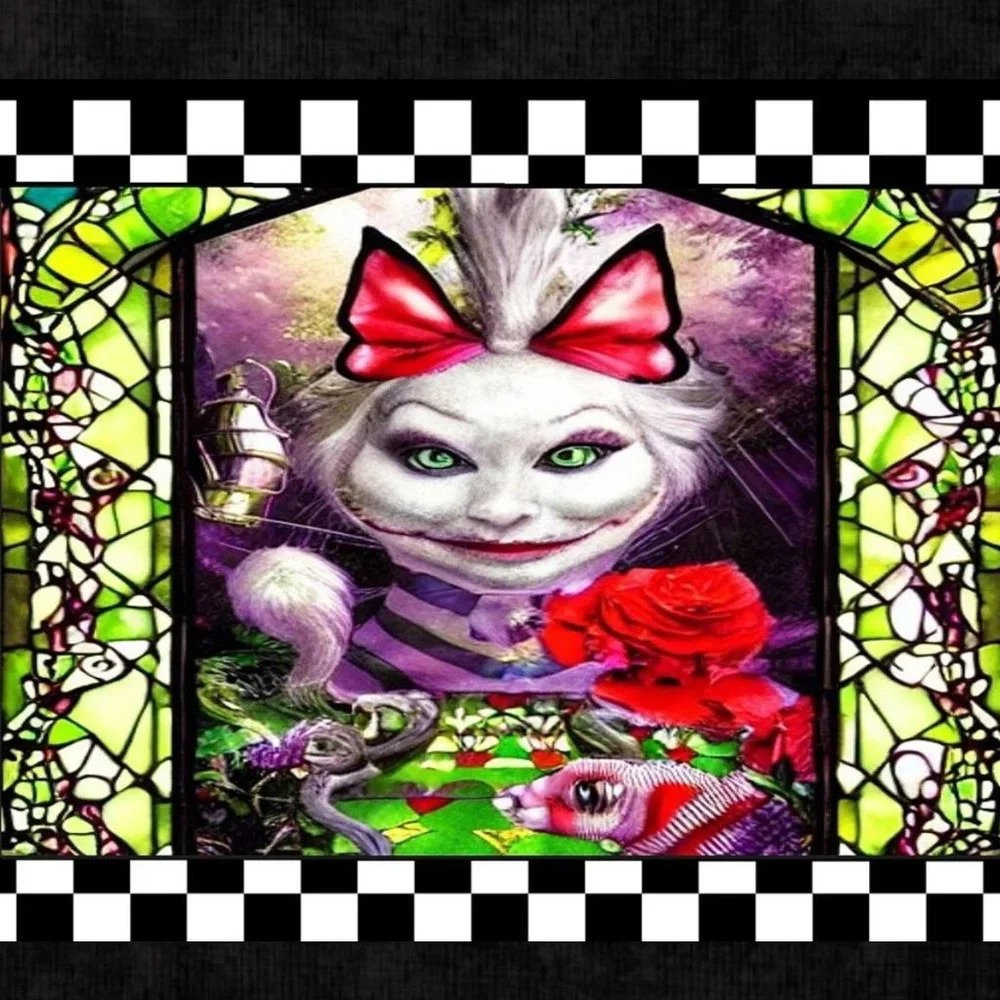Alice in Wonderland Decor 2027 Calendar Whimsical Checked Decor Fantasy Decor